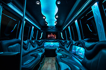 inside a Tempe party bus rental